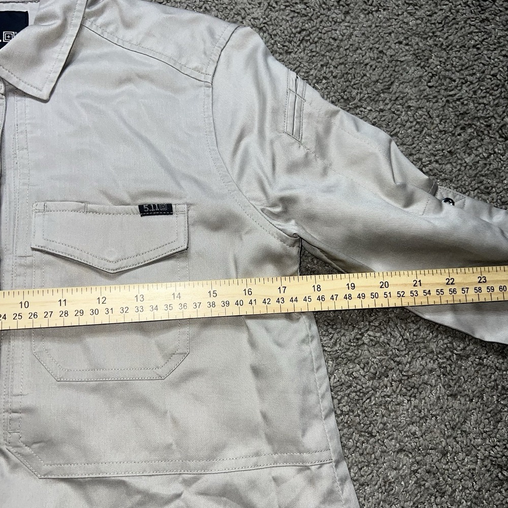 5.11 Tactical Mens Small Button Down Shirt Long Sleeve Utility Beige - Picture 5 of 6